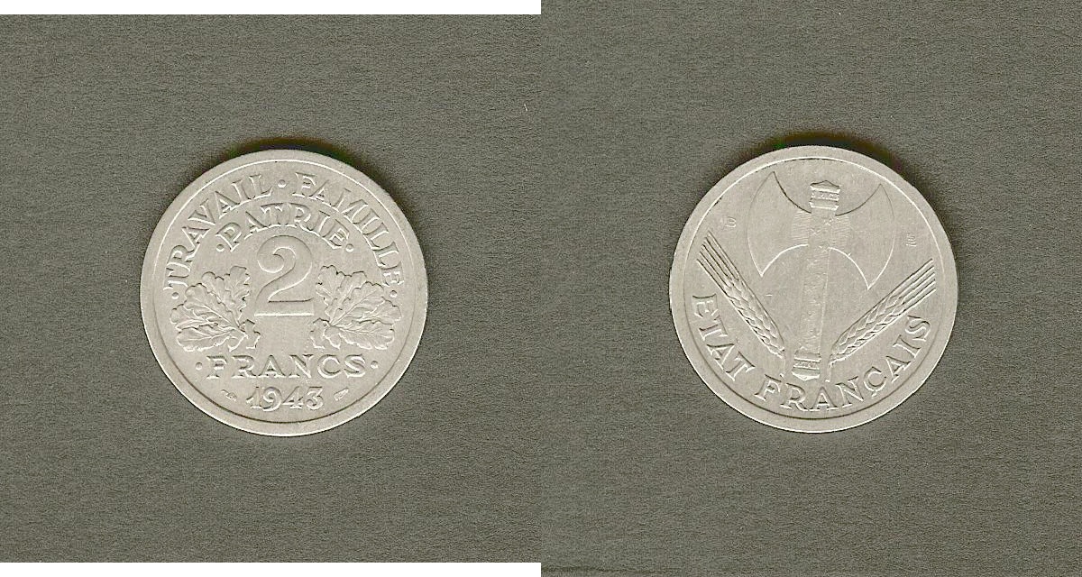 2 francs Francisque 1943 Beaumont-Le-Roger SUP